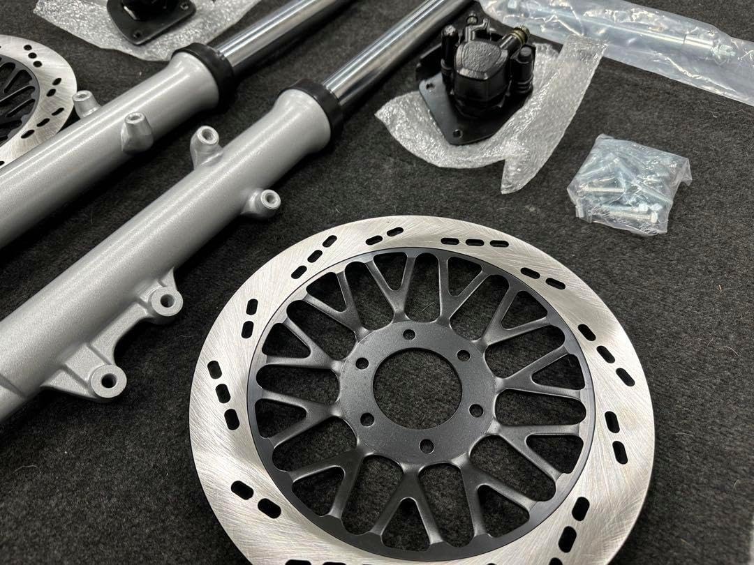 ダブルディスクキット新品 GS400 GSX400E ザリ ゴキGT380 ダブルディスクキット GS400 GSX400E ザリ ゴキGT380 車＆バイク